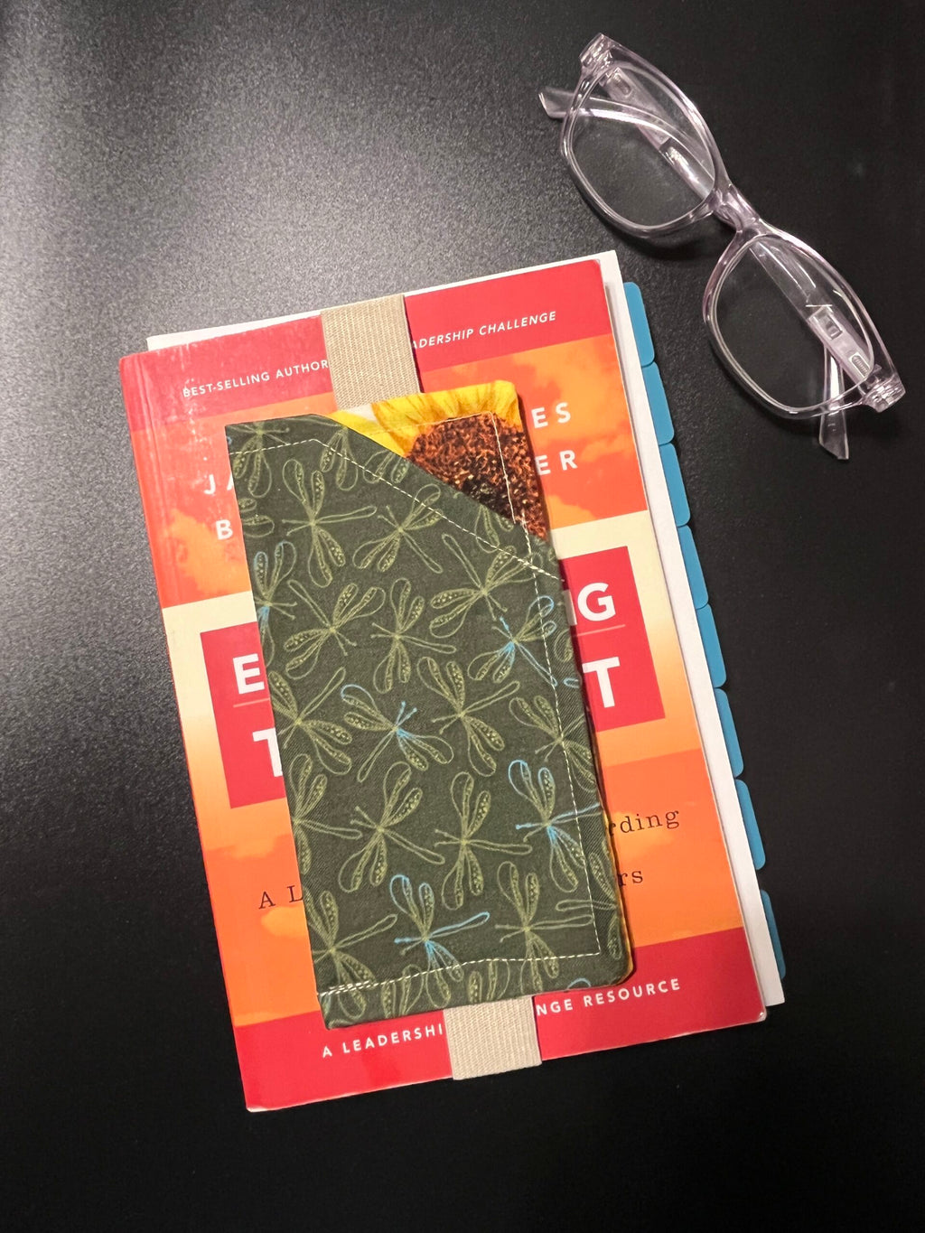 Eyeglass Holder Bookmarks - Green Dragon Fly and Sunflower image